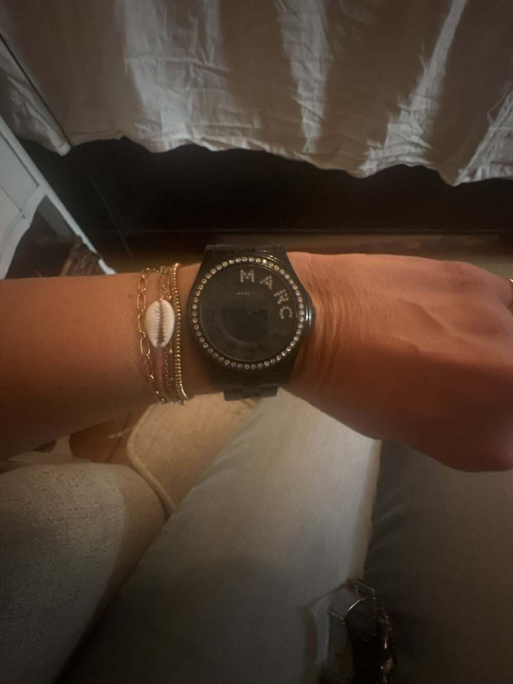Marc by Marc Jacobs Rivera MBM4527 Black Silicone Crystal Logo Watch
